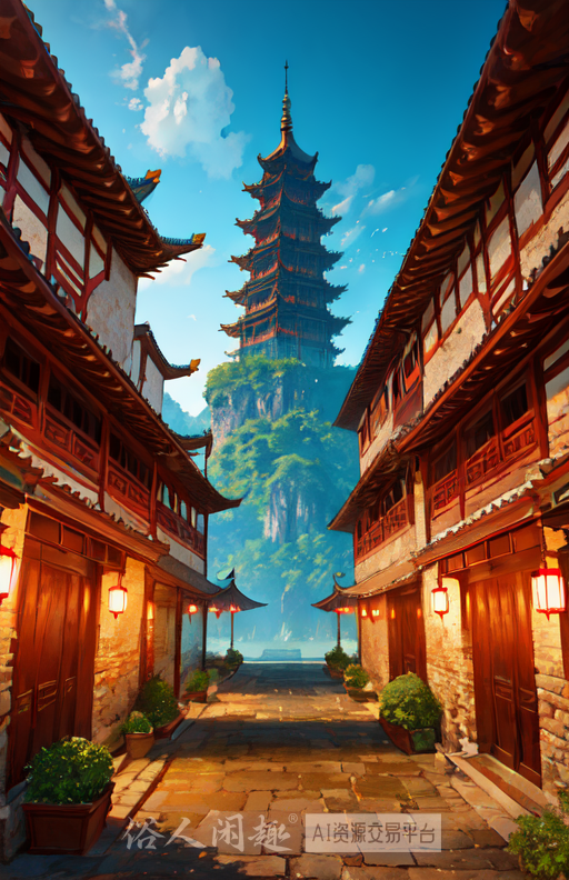国风山水阁楼风景(2023第8期)