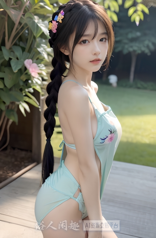 【AI美女2号】青色肚兜