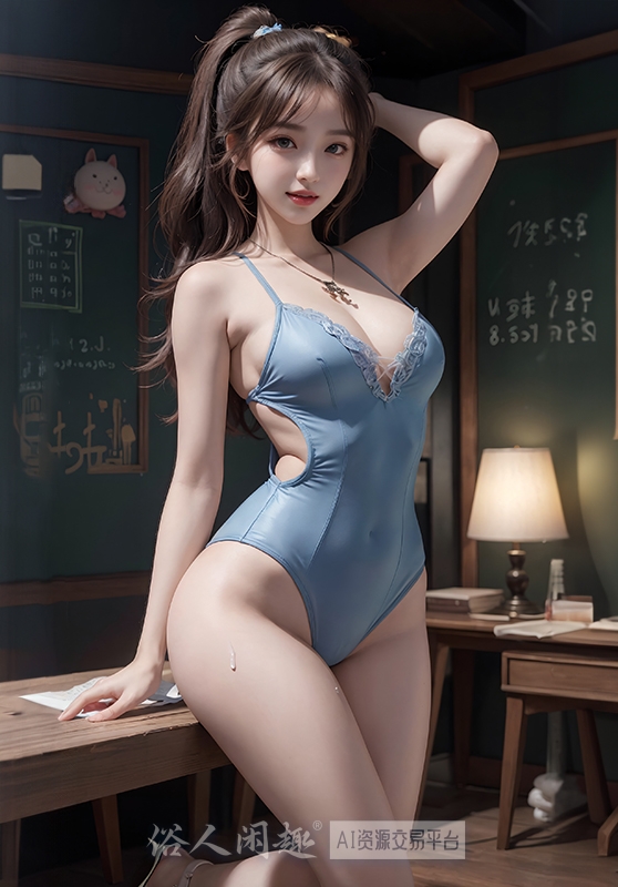 [4k]性感死库水学校制服泳衣美女-36