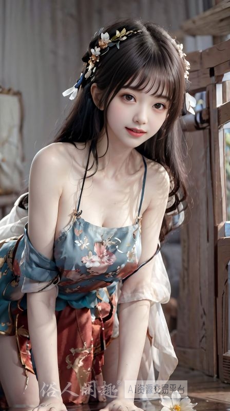 4K竖屏  肤若凝脂着红妆，蜀锦褺衣掩肚裳